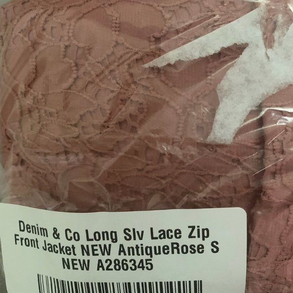 NWT DENIM & CO ROSE LACE ZIP FRONT JACKET SMALL - Picture 11 of 11